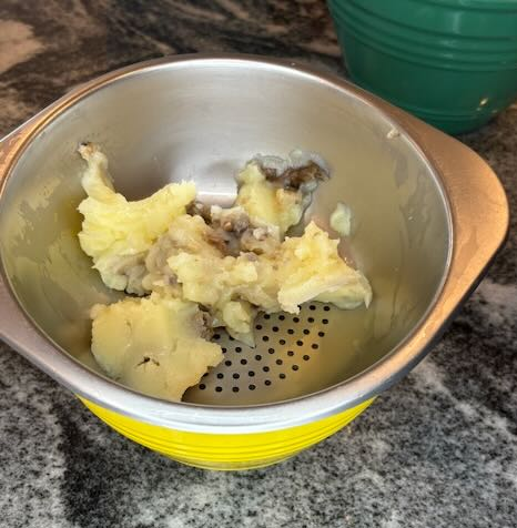 Cooked marrow from the refrigerator ready for straining